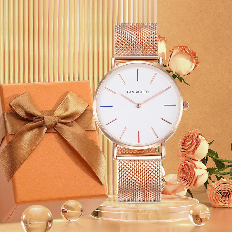 Relógio Feminino Fansichen Rosé Gold 36mm
