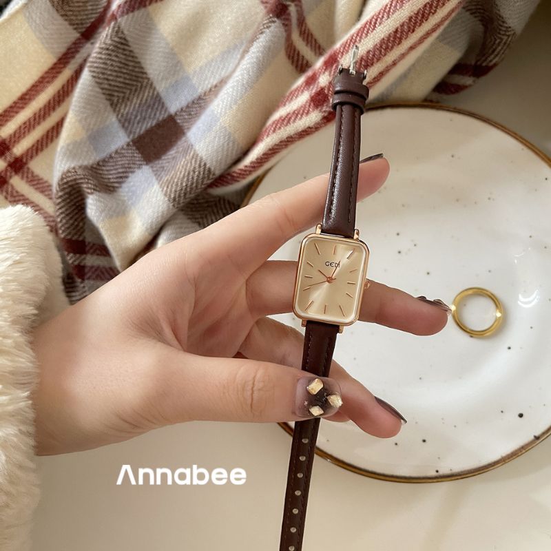 Relógio Preto Feminino Quadrado Rosé Gold 26mm