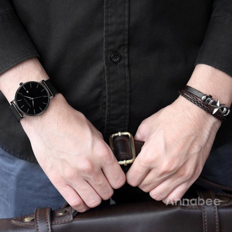 Relógio Preto Masculino Minimalista Black 40mm