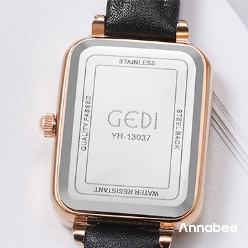Relógio Preto Feminino Quadrado Rosé Gold 26mm